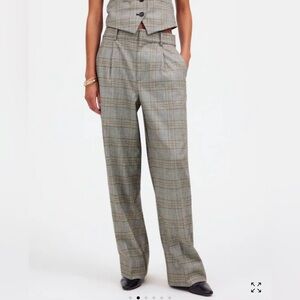 Madewell Women's slouchy straight Plaid Pants size 14